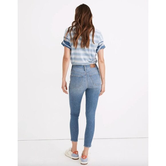 Madewell 10" High Rise Cropped Jeans Welling Wash Blue Womens Size 27 - Picture 4 of 13